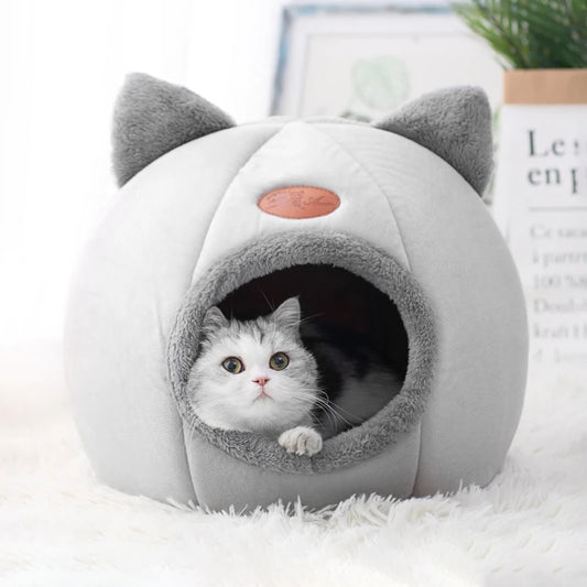 New Deep Sleep Comfort Winter Cat Bed – Cozy Cave Nest for Cats and Small Dogs, Indoor Mat Basket