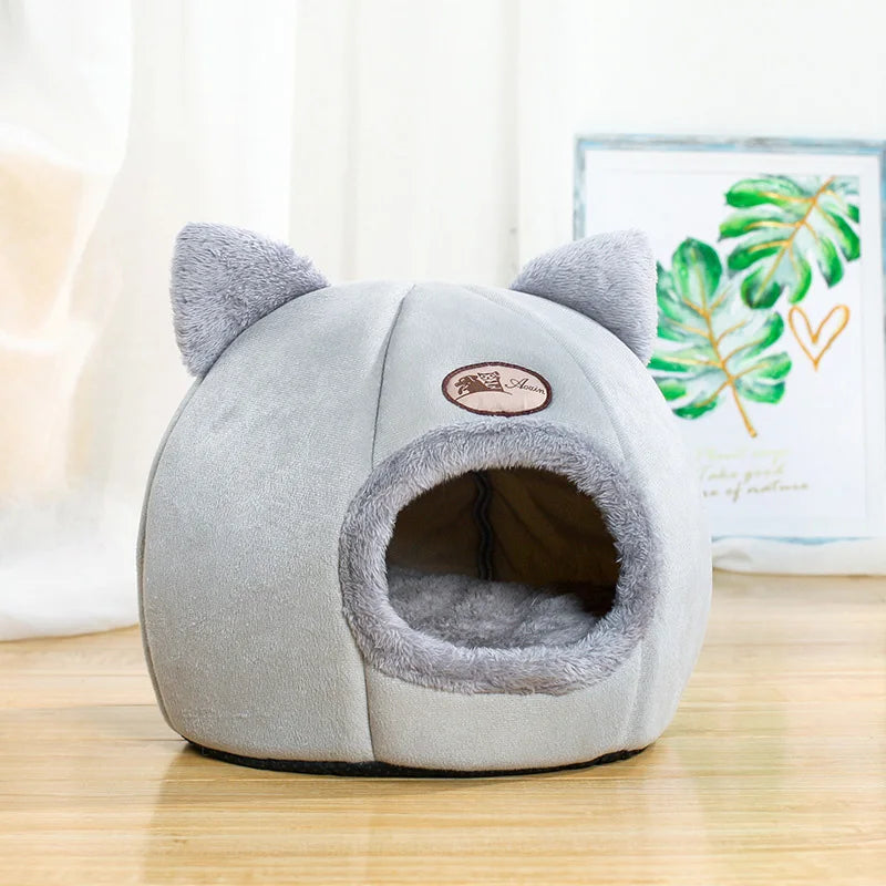 New Deep Sleep Comfort Winter Cat Bed – Cozy Cave Nest for Cats and Small Dogs, Indoor Mat Basket