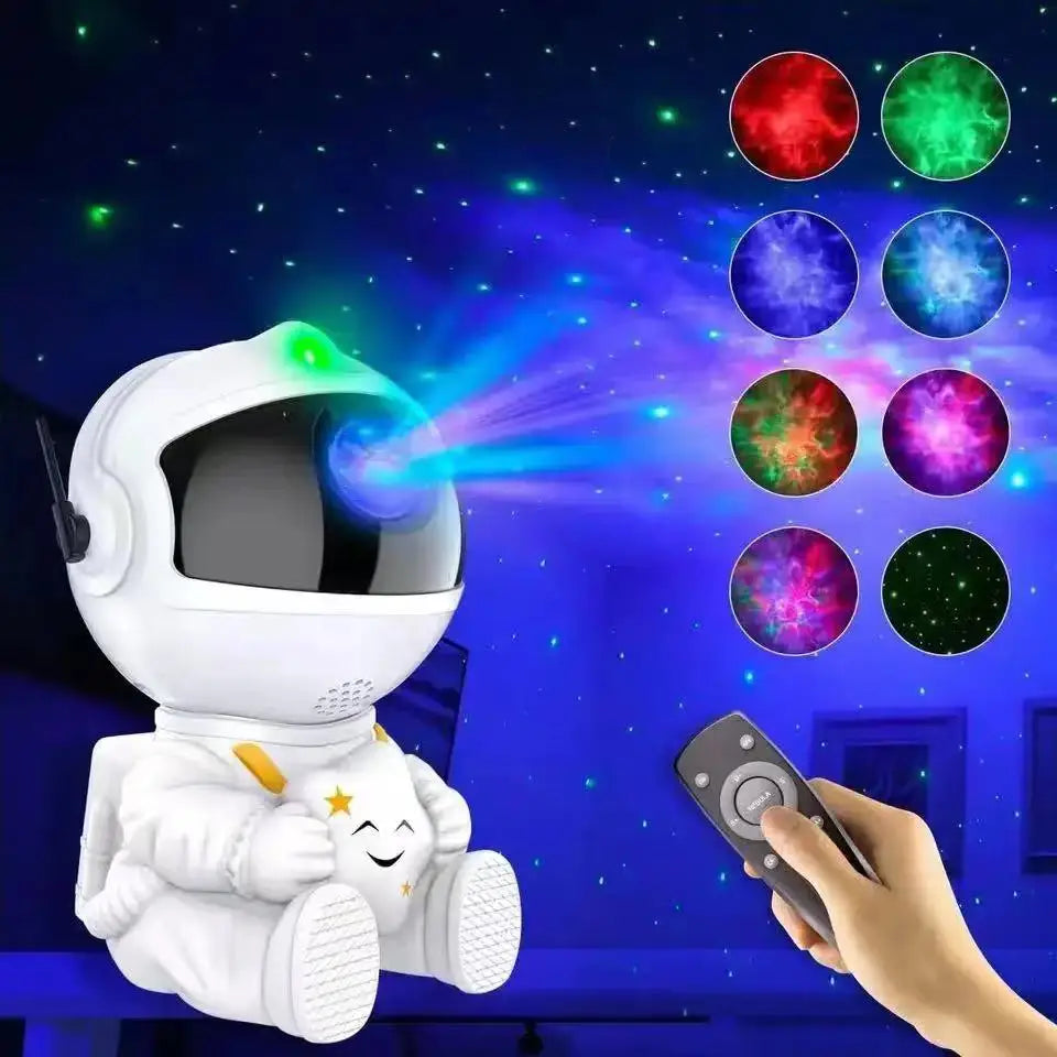 Rocket Astronaut LED Star Galaxies Projector Night Light | Starry Sky Projector Lamp for Bedroom & Kids Room Decor