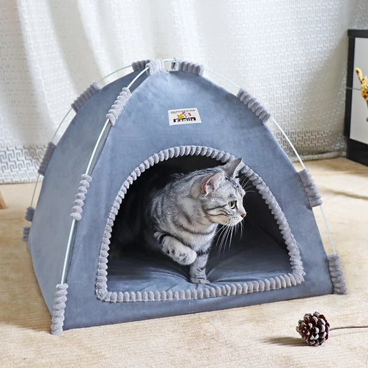 Foldable Cat House Pet Tent – Portable, Breathable 4-Season Universal Nest for Cats and Dogs