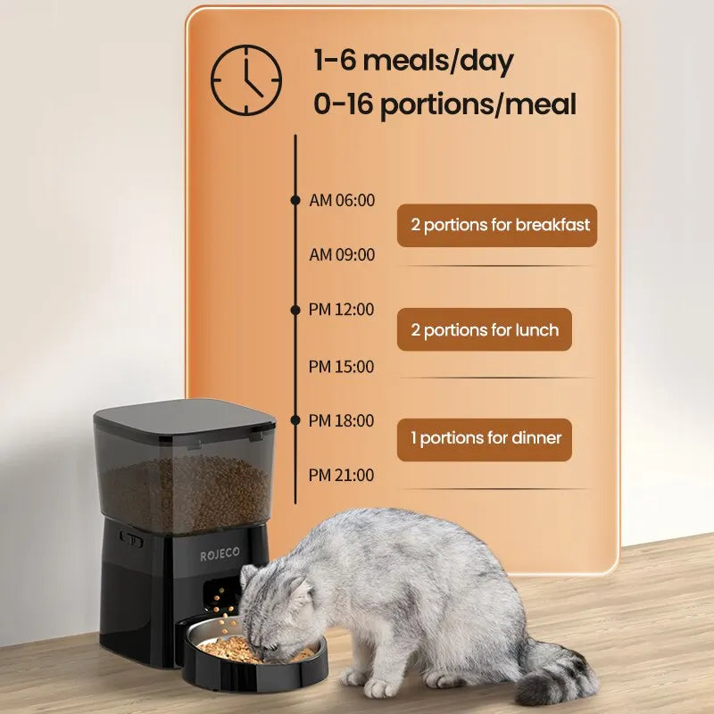 Automatic Pet Feeder for Cats & Dogs – Smart Control, Dry Food Dispense.