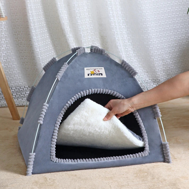 Foldable Cat House Pet Tent – Portable, Breathable 4-Season Universal Nest for Cats and Dogs