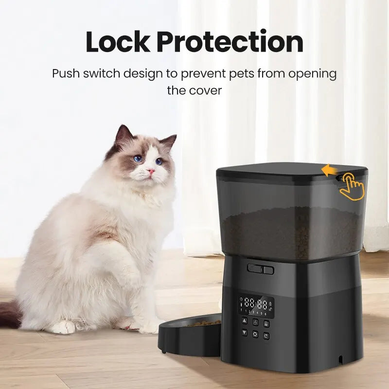 Automatic Pet Feeder for Cats & Dogs – Smart Control, Dry Food Dispense.