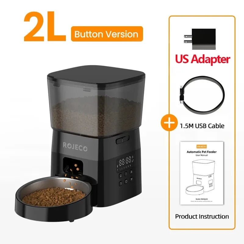 Automatic Pet Feeder for Cats & Dogs – Smart Control, Dry Food Dispense.