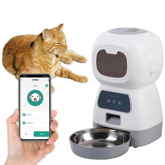 3.5L Automatic Pet Feeder for Cats & Dogs – WiFi Smart Slow Feeder with Voice Recorder, Up to 4 Meals a Day