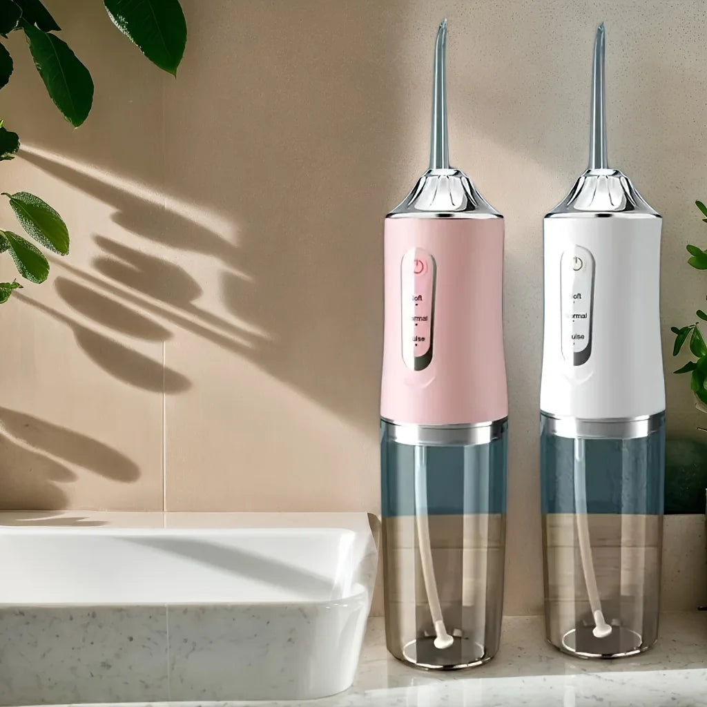 USB Portable Oral Irrigator Water Flosser – 3 Modes, IPX7 Waterproof, 220ML Tank, Rechargeable