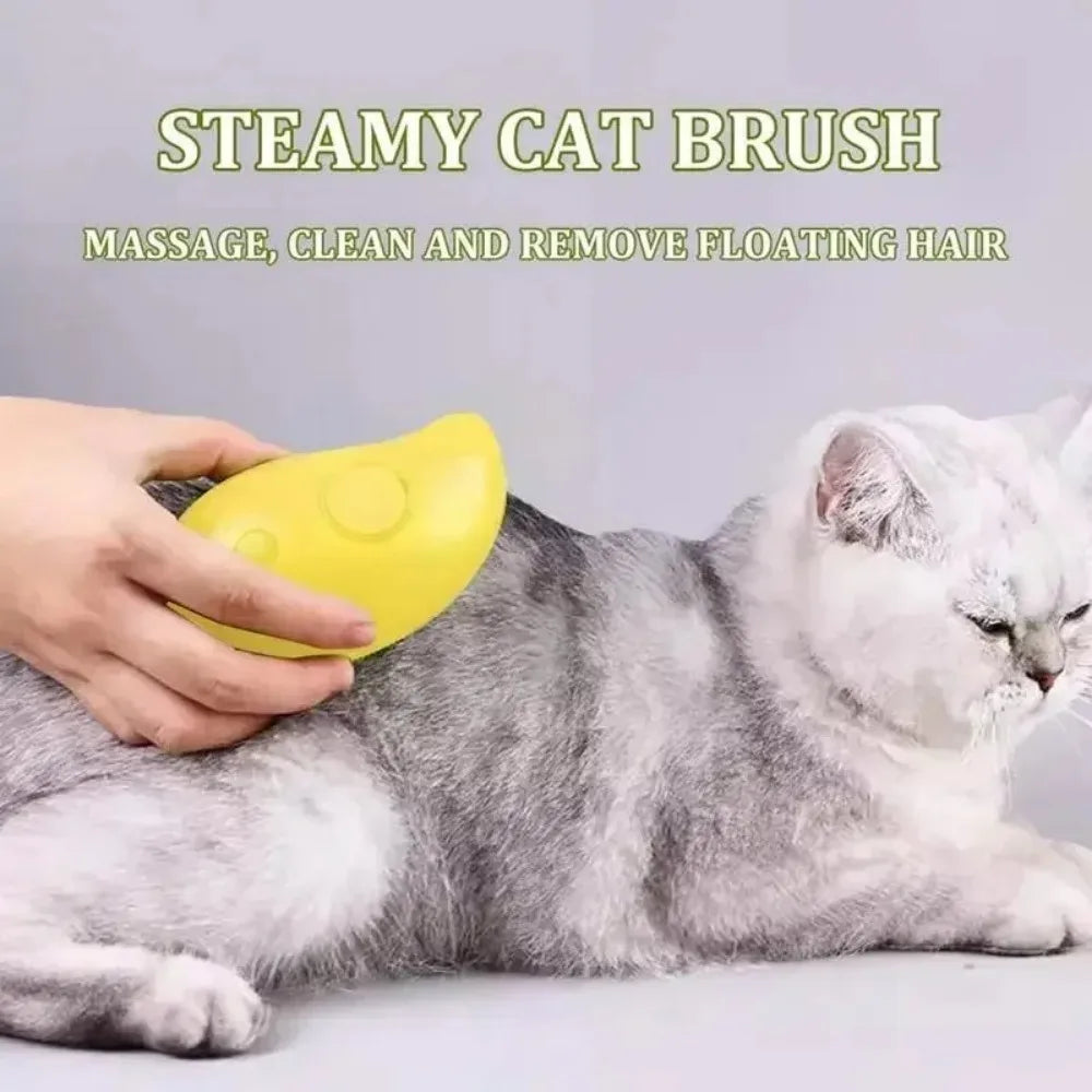 3-in-1 Electric Pet Grooming Tool – Steamy Brush with Massage, Shedding Comb & Steam Spray for Cats & Dogs