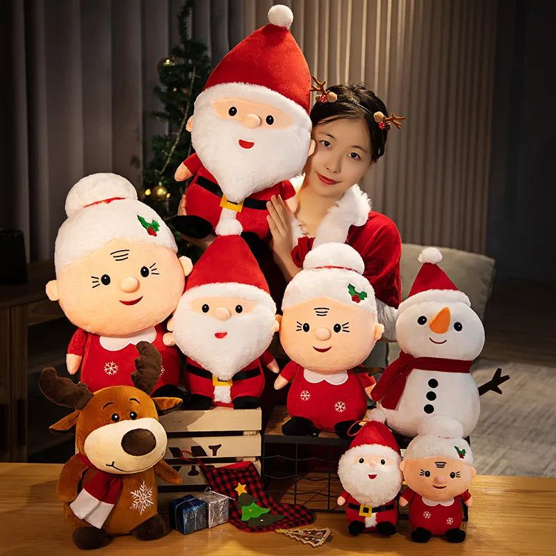 Cute Santa Claus, Snowman, and Elk Plush Toys | Soft Stuffed Christmas Decor Dolls for Baby & Kids | 23-50CM