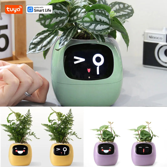 Smart Planter with AI – 49+ Expressions, 7 Sensors for Easy and Fun Plant Care