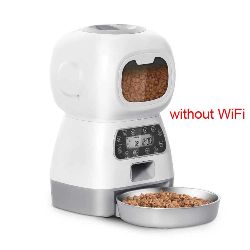 3.5L Automatic Pet Feeder for Cats & Dogs – WiFi Smart Slow Feeder with Voice Recorder, Up to 4 Meals a Day